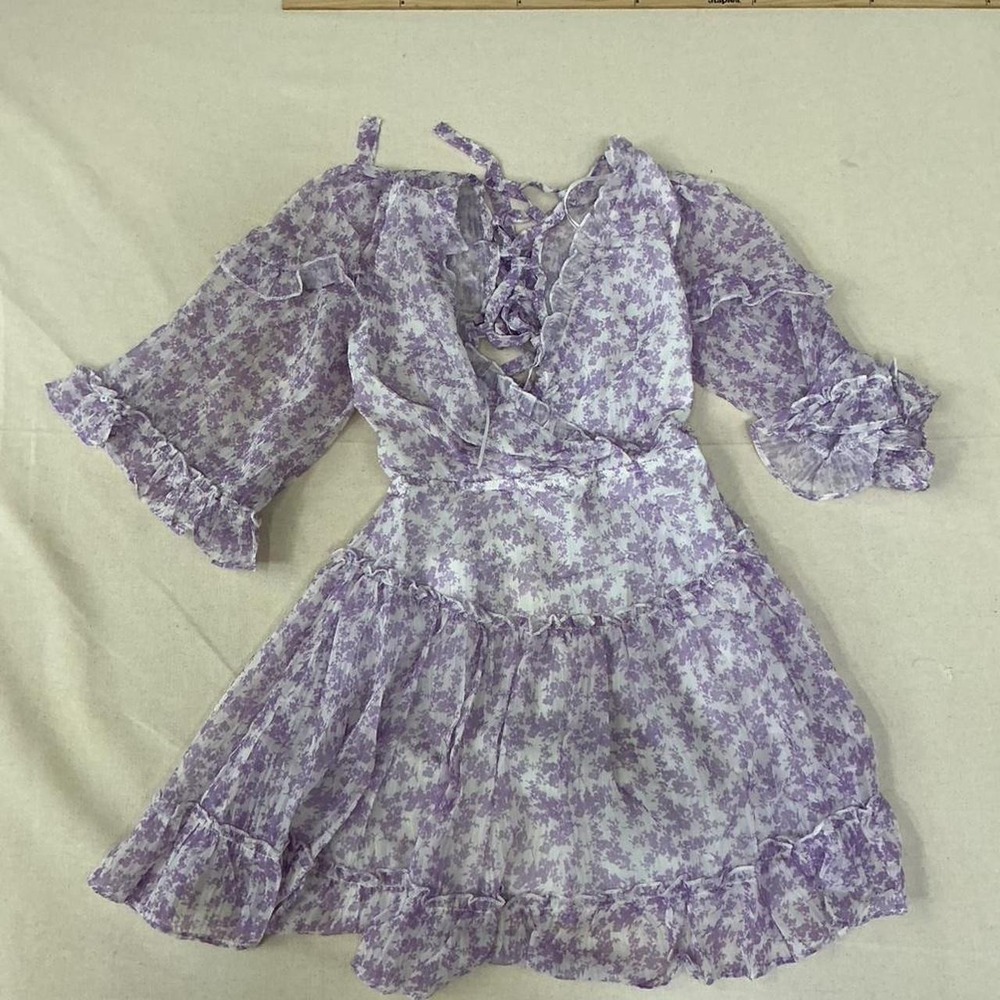 lavender‎ floral mini dress